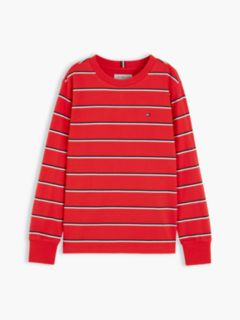Stripe Relaxed Long Sleeve T-Shirt — Red 5
