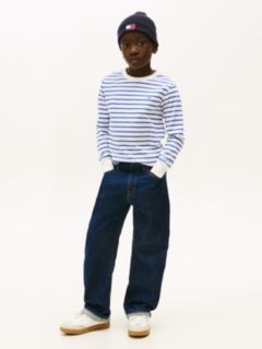 Stripe Relaxed Long Sleeve T-Shirt — White 3
