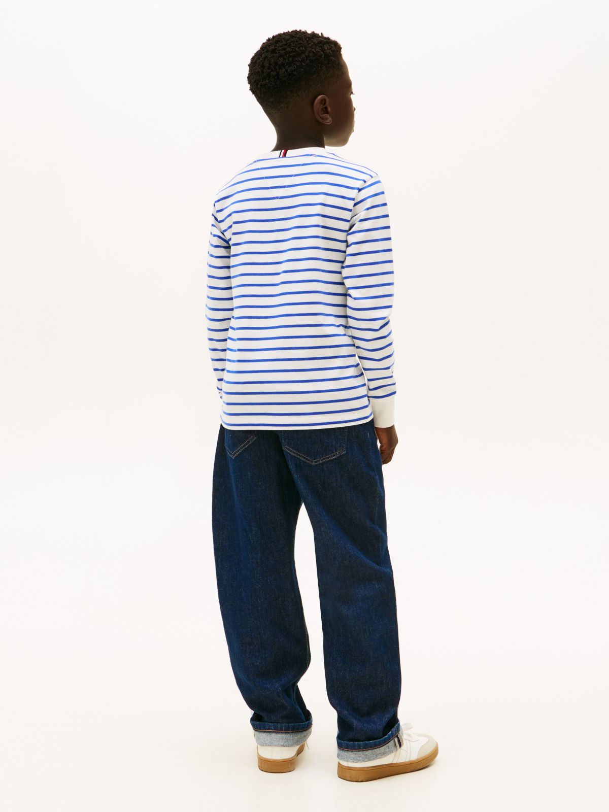 Stripe Relaxed Long Sleeve T-Shirt — White