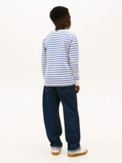 Stripe Relaxed Long Sleeve T-Shirt — White 4