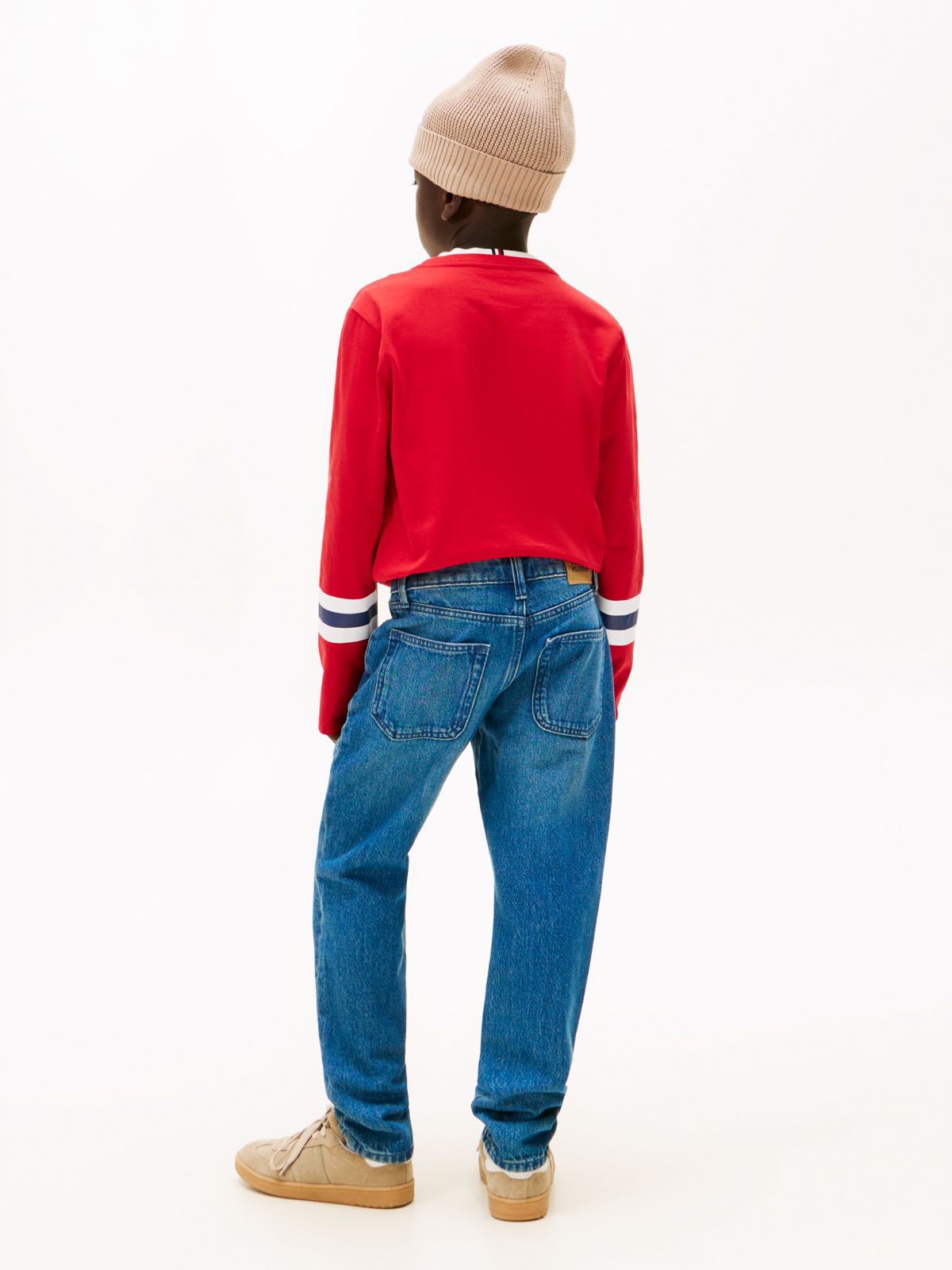 Dark Wash Straight Leg Jeans — Blue