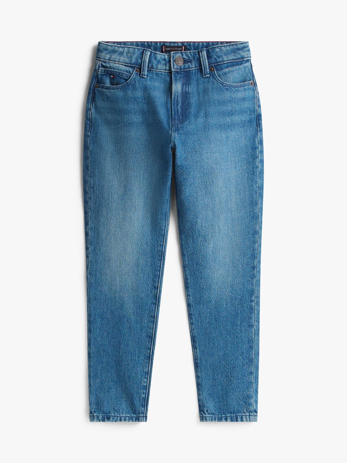 Dark Wash Straight Leg Jeans — Blue