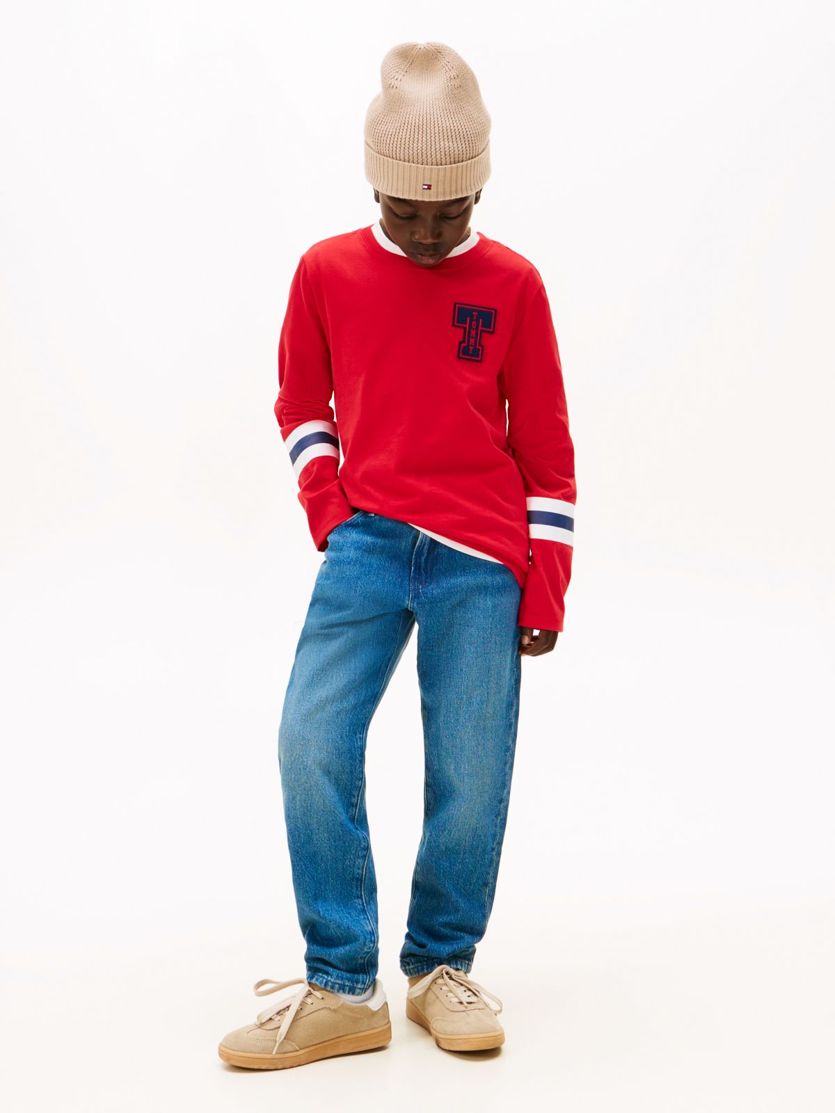 Dark Wash Straight Leg Jeans — Blue