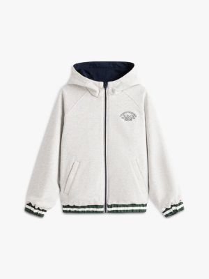 blauw ripstop reversible jack met capuchon voor jongens - tommy hilfiger