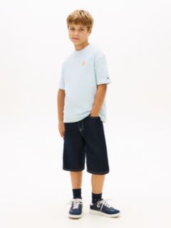 Logo Embroidery Jersey Twill T-Shirt — Blue 3