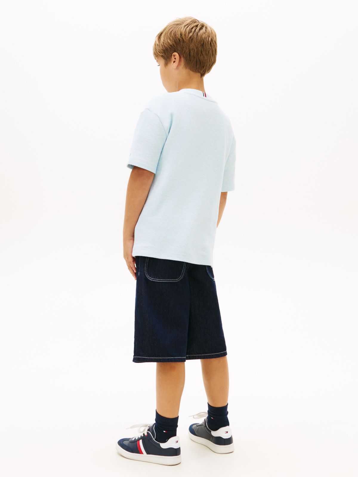 Logo Embroidery Jersey Twill T-Shirt — Blue