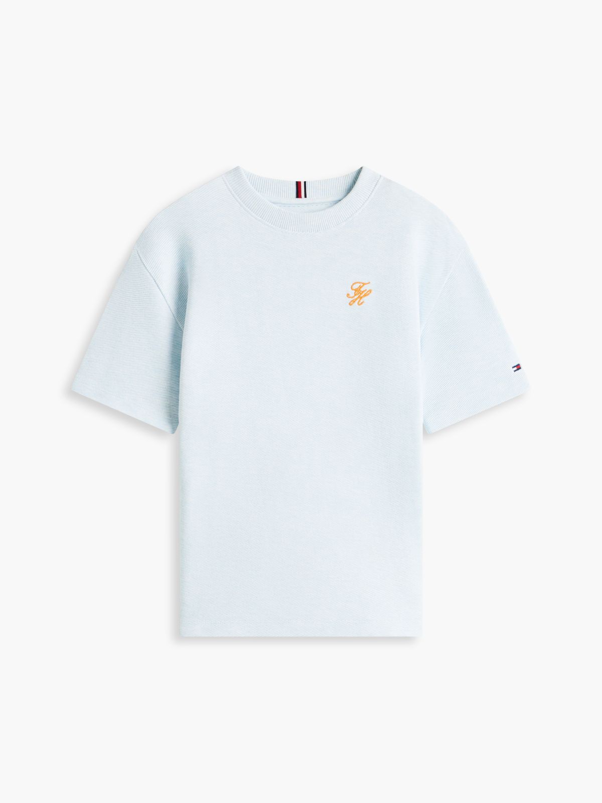 Logo Embroidery Jersey Twill T-Shirt — Blue