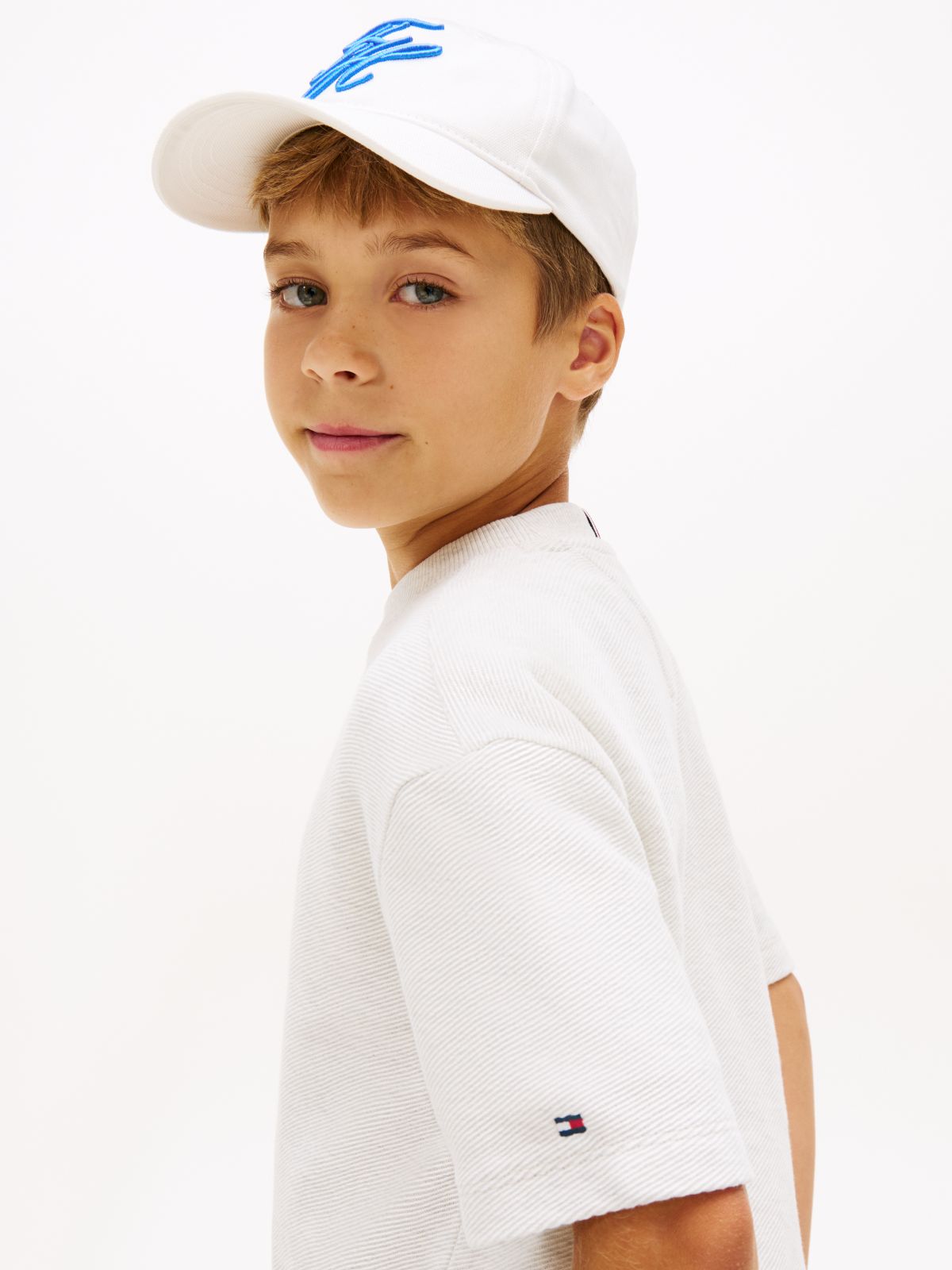Logo Embroidery Jersey Twill T-Shirt — White