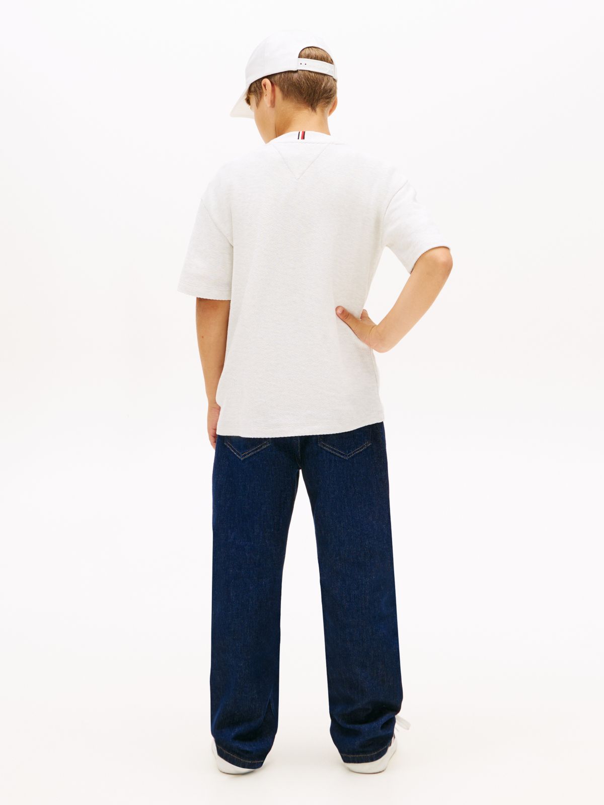 Logo Embroidery Jersey Twill T-Shirt — White
