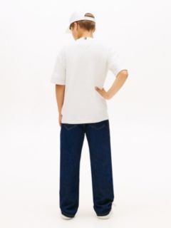 Logo Embroidery Jersey Twill T-Shirt — White 4