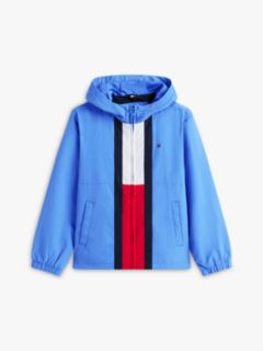 Colour-Blocked Flag Hooded Jacket — Blue 5