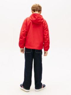 Colour-Blocked Flag Hooded Jacket — Red 4