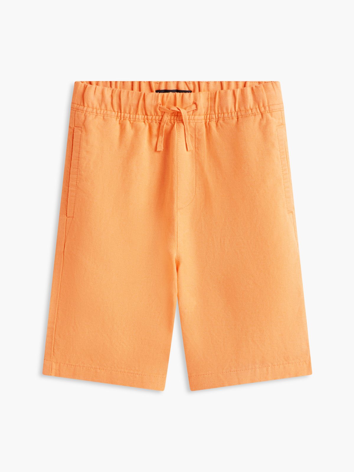 Linen Blend Relaxed Shorts — Orange