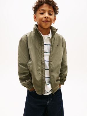 veste zippée essential à capuche green pour garçons tommy hilfiger