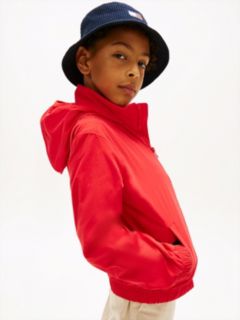 Essential Zip-Thru Hooded Jacket — Red 2