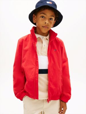 veste zippée essential à capuche red pour garçons tommy hilfiger