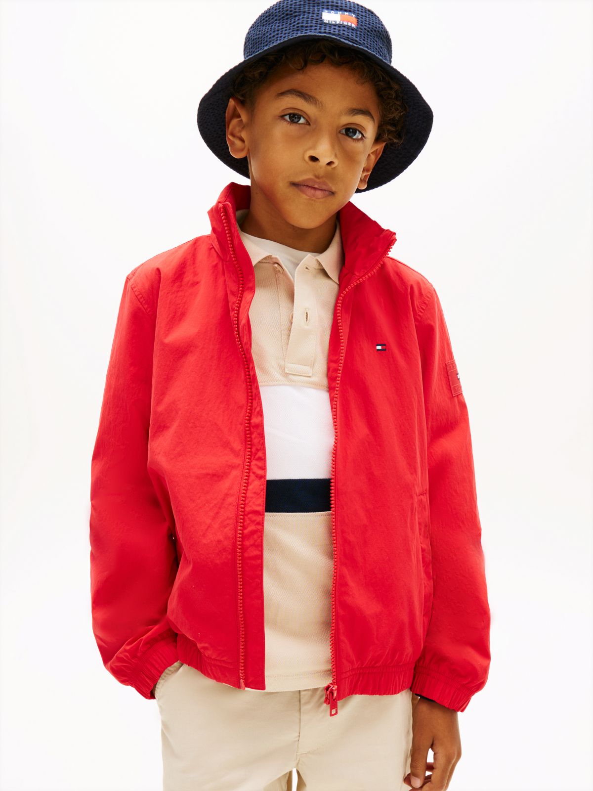 Essential Zip-Thru Hooded Jacket — Red