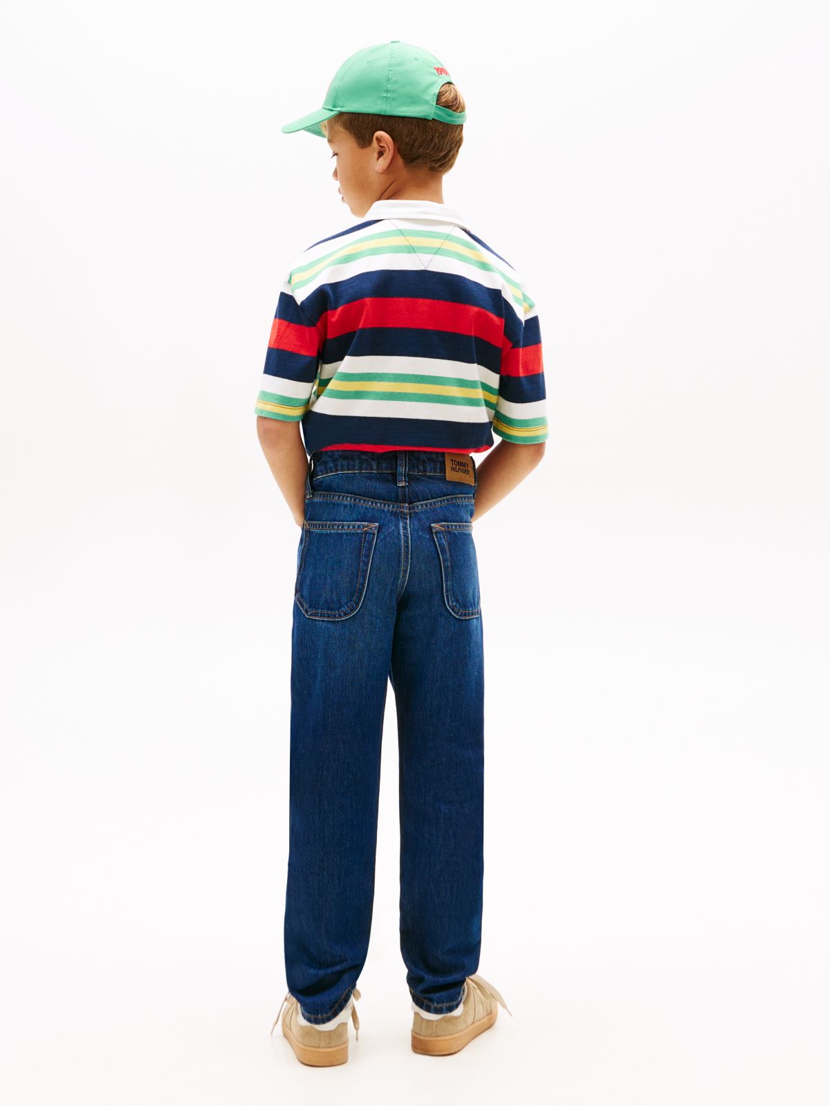 Whiskered Straight Leg Jeans — Blue