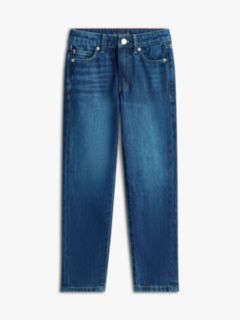 Whiskered Straight Leg Jeans — Blue 5