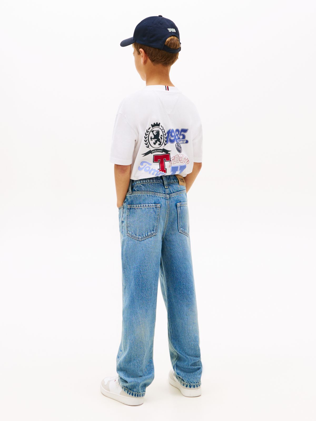 Whiskered Relaxed Jeans — Blue