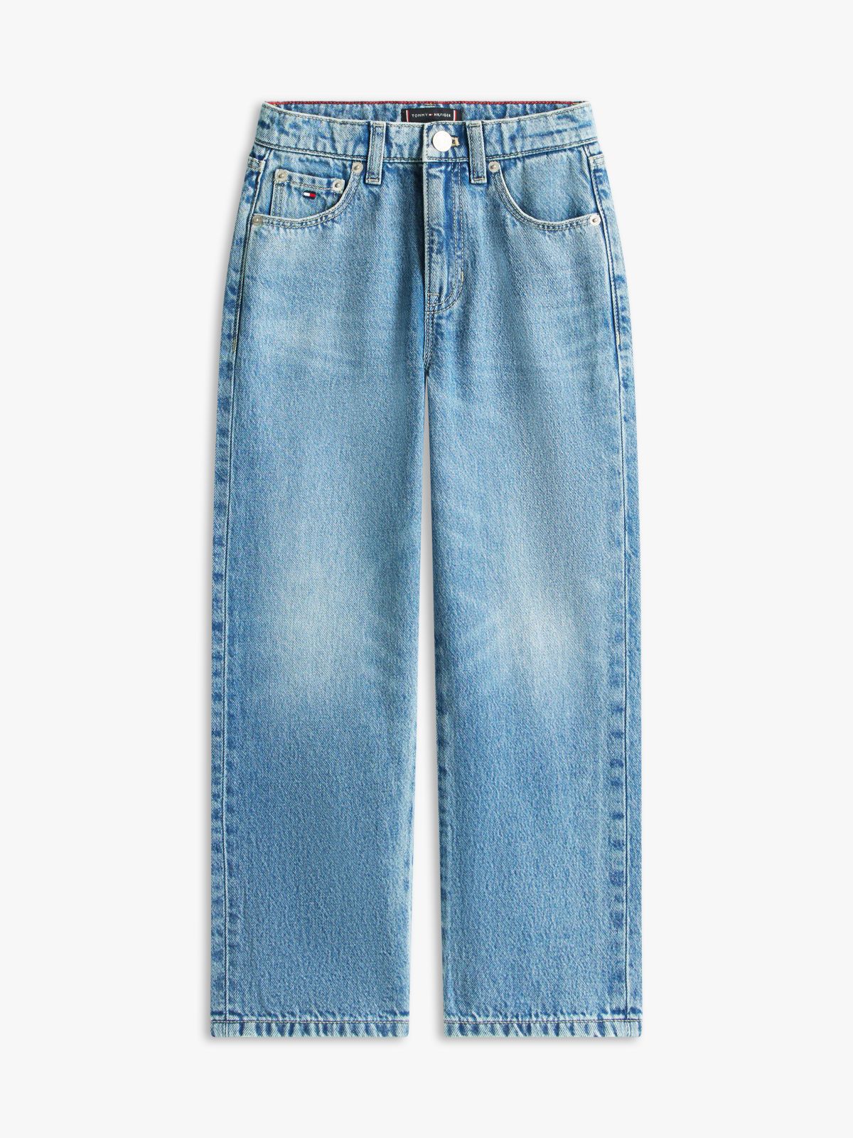 Whiskered Relaxed Jeans — Blue