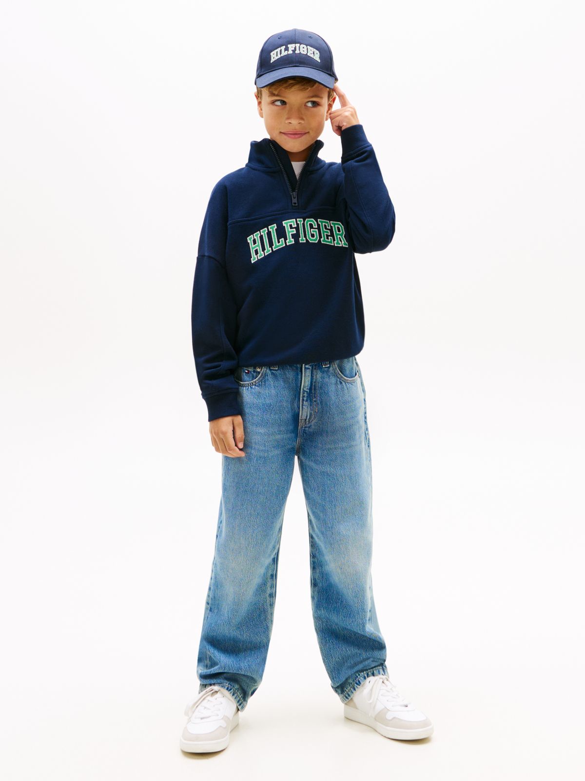 Whiskered Relaxed Jeans — Blue