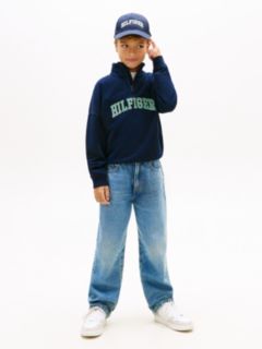 Whiskered Relaxed Jeans — Blue 1