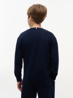 Logo Terry Crew Neck Sweatshirt — Blue 4