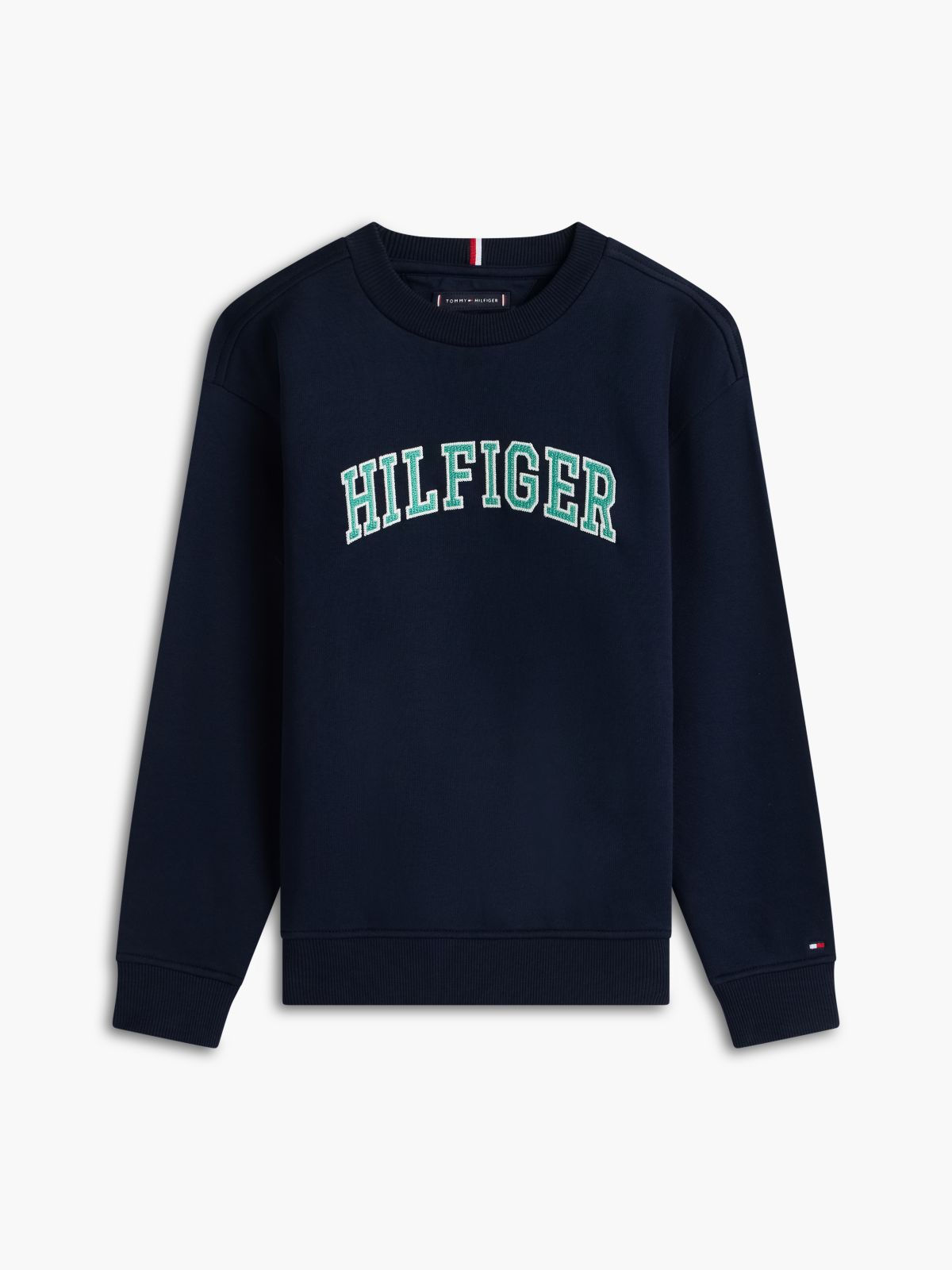 Logo Terry Crew Neck Sweatshirt — Blue