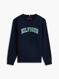 Logo Terry Crew Neck Sweatshirt — Blue 5