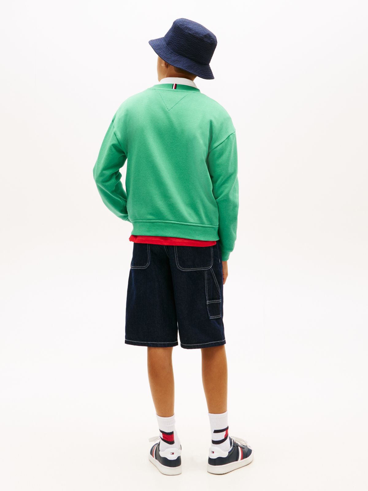 Logo Terry Crew Neck Sweatshirt — Green