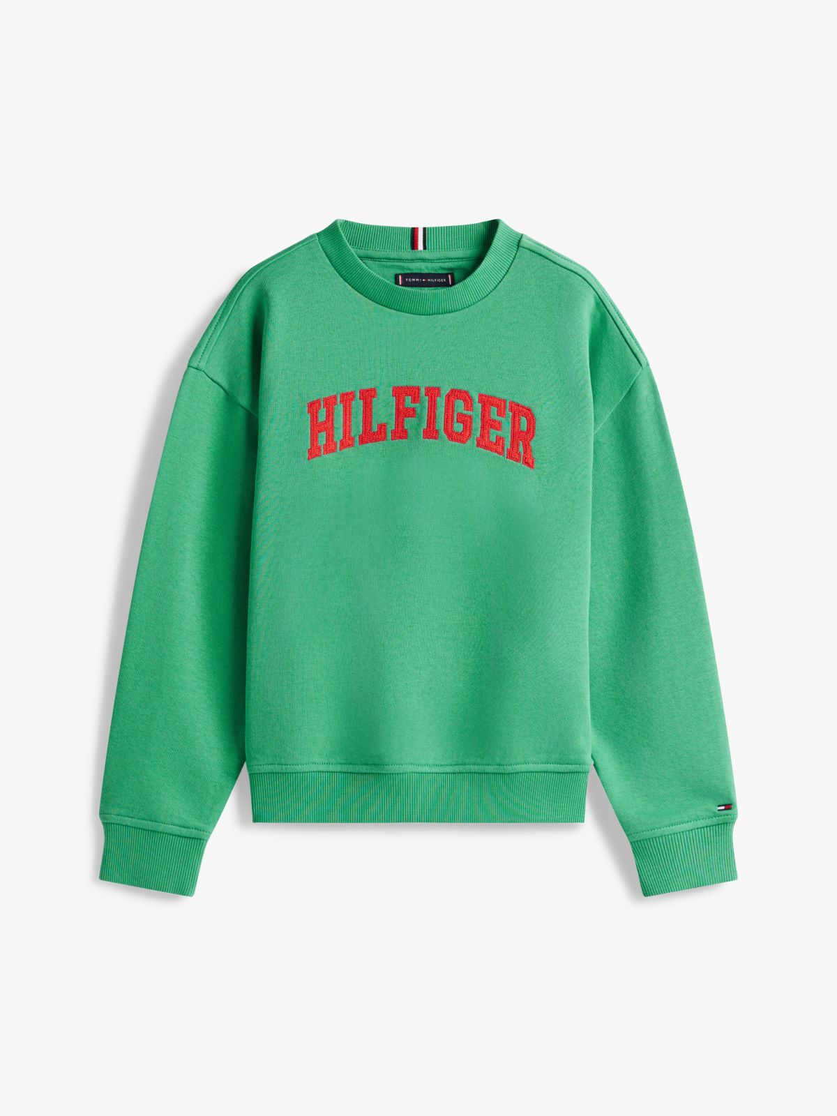 Logo Terry Crew Neck Sweatshirt — Green