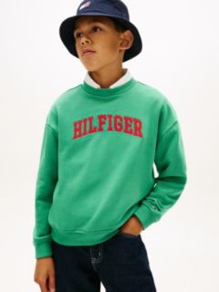 Logo Terry Crew Neck Sweatshirt — Green 1