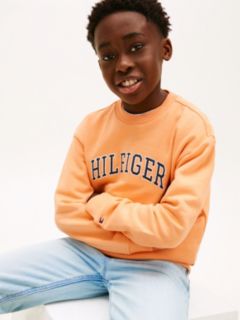 Logo Terry Crew Neck Sweatshirt — Orange 2