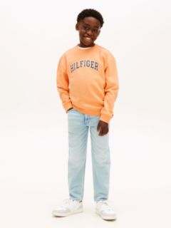 Logo Terry Crew Neck Sweatshirt — Orange 3