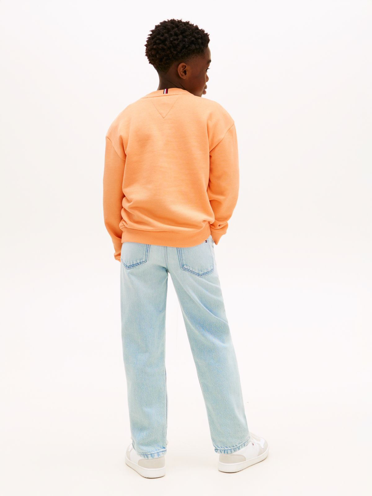 Logo Terry Crew Neck Sweatshirt — Orange