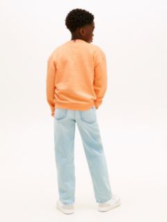 Logo Terry Crew Neck Sweatshirt — Orange 4