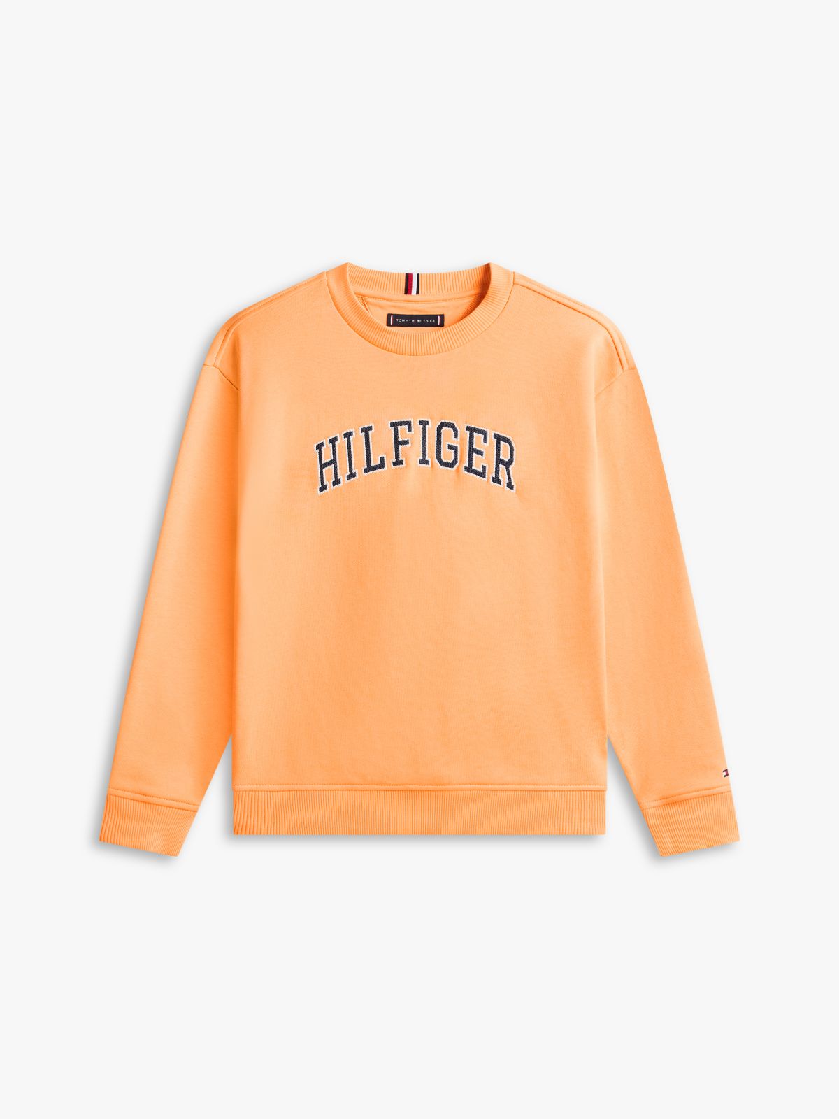 Logo Terry Crew Neck Sweatshirt — Orange