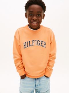 Logo Terry Crew Neck Sweatshirt — Orange 1
