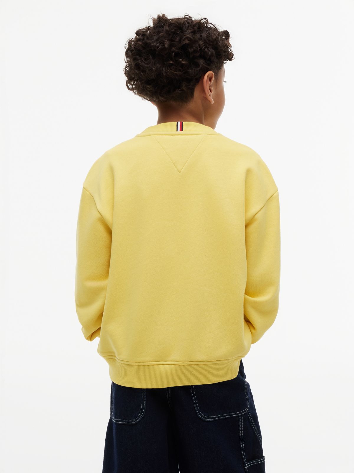 Logo Terry Crew Neck Sweatshirt — Yellow
