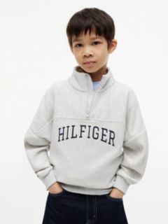 Logo Terry Quarter-Zip Sweatshirt — Grey 1