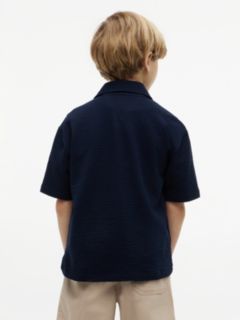 Essential Relaxed Fit Seersucker Short Sleeve Shirt — Blue 4