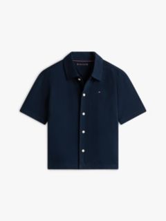 Essential Relaxed Fit Seersucker Short Sleeve Shirt — Blue 5
