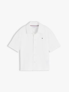 Essential Relaxed Fit Seersucker Short Sleeve Shirt — White 5