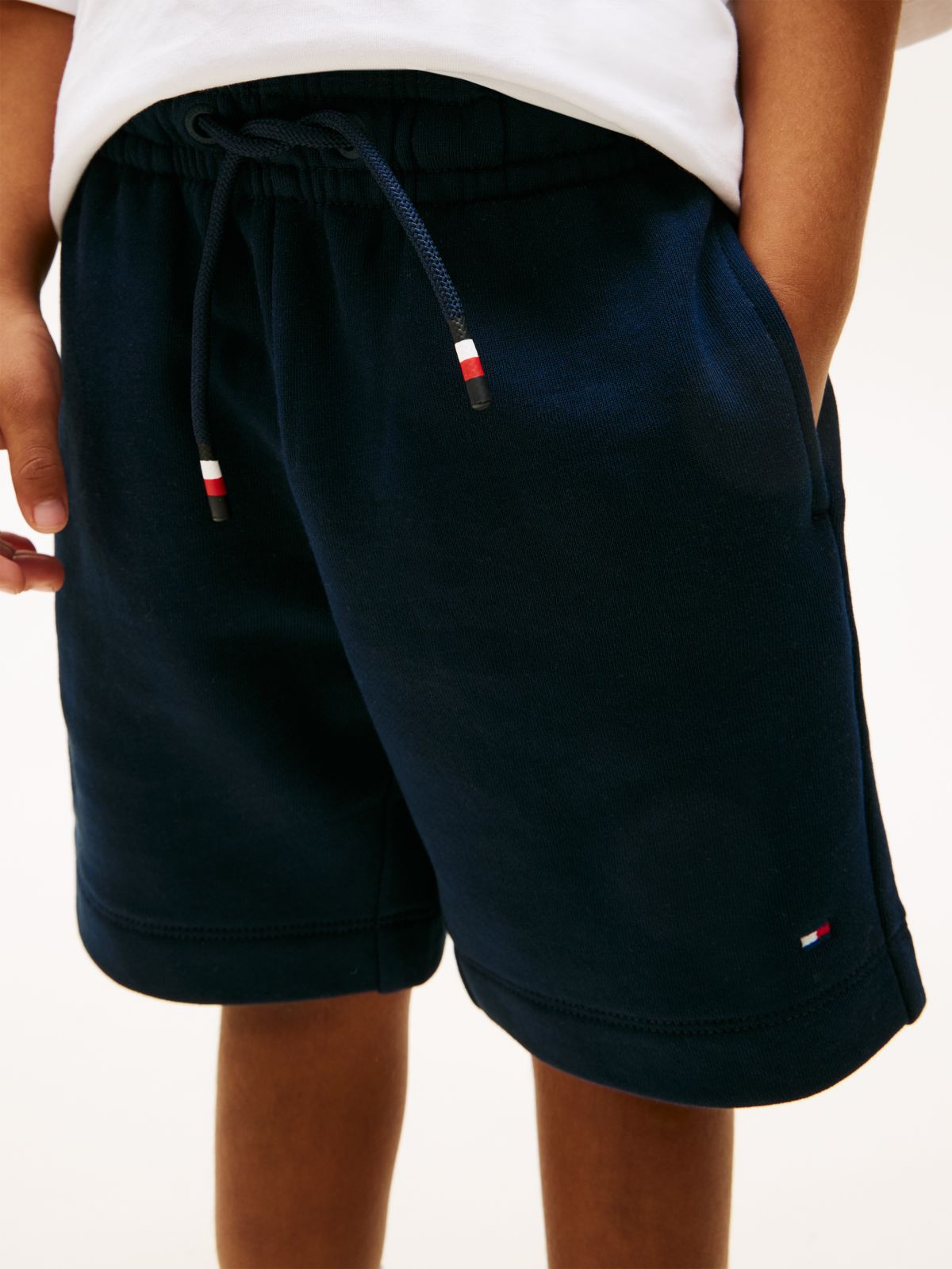 Wavy Flag Graphic T-Shirt And Sweat Shorts Set — Blue