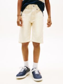 Relaxed Denim Shorts — Beige 2
