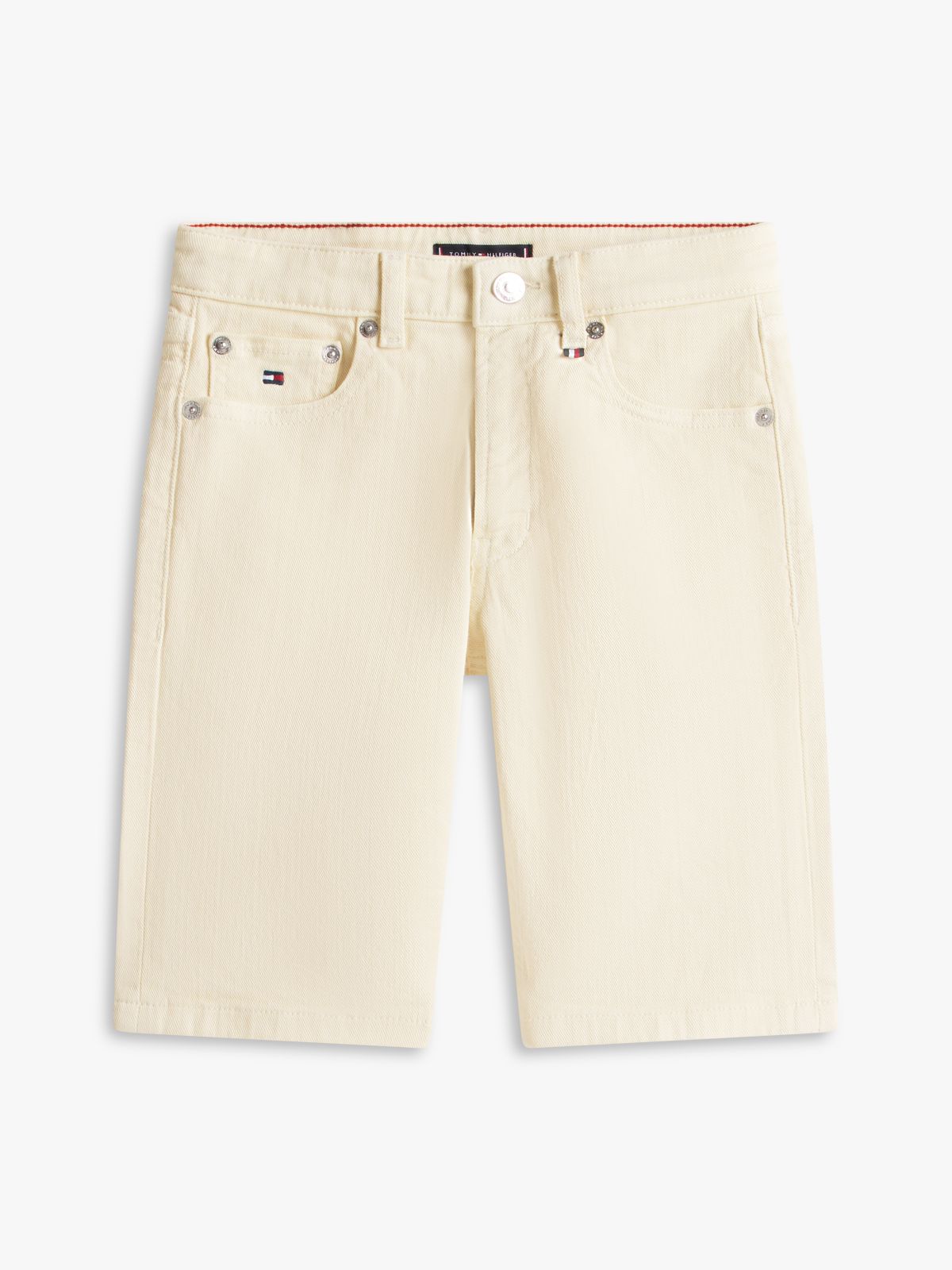 Relaxed Denim Shorts — Beige