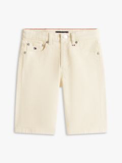 Relaxed Denim Shorts — Beige 5