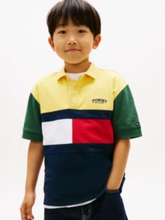 Colour-Blocked Pique Polo Shirt — Yellow 1