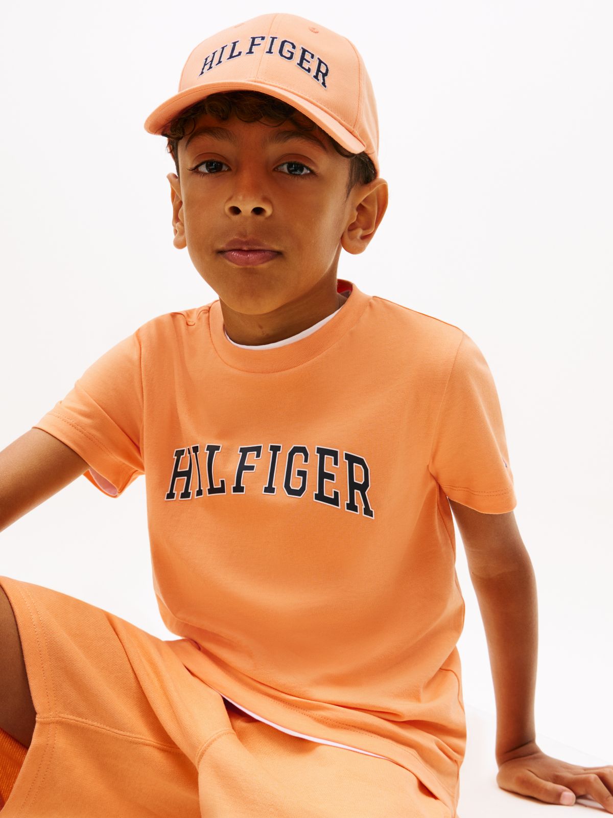 Logo Crew Neck Jersey T-Shirt — Orange